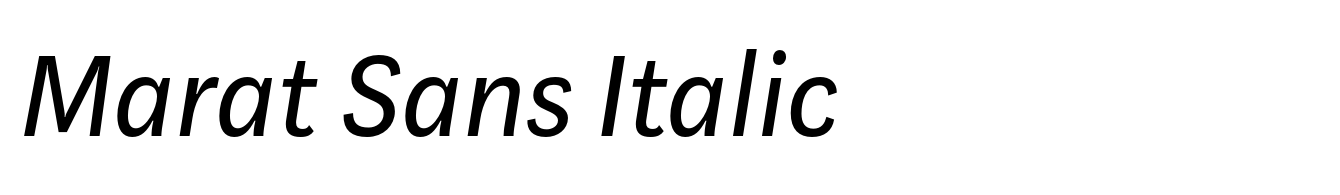 Marat Sans Italic